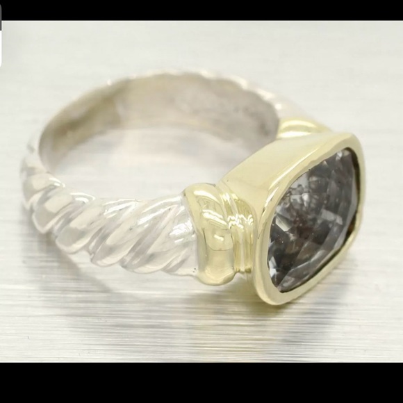 David Yurman Sterling Silver and 14k Yellow Gold Noblesse Cable Ring - Picture 13 of 15